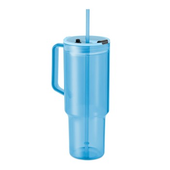 MUGORA RPET glāze ar salmiņu 1200 ml MUGORA RPET glāze ar salmiņu 1200 ml