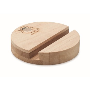 GROW ROUND STAND round birch wood phone stand with seeds