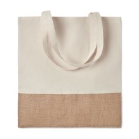 INDIA TOTE kokvilnas iepirkumu soma ar džutas detaļu 160 g/m² INDIA TOTE kokvilnas iepirkumu soma ar džutas detaļu 160 g/m²