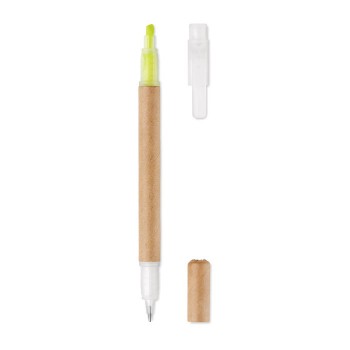 DUO PAPER 2 in 1 carton pen and highlighter