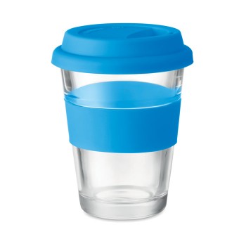 ASTOGLASS stikla glāze ar silikona vāciņu 350 ml