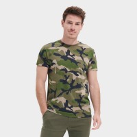 SOL'S CAMO vīriešu maskēšanās raksta T-krekls