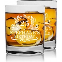 Custom Whiskey Glass Birthday Gift For Man WG102 Engraved Whiskey Glasses 