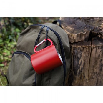 Pārstrādāta nerūsējošā tērauda krūze 280 ml ar karabīnes klipsi | Pari Pārstrādāta nerūsējošā tērauda krūze 280 ml ar karabīnes klipsi | Pari