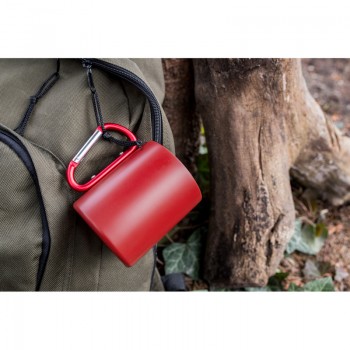 Pārstrādāta nerūsējošā tērauda krūze 280 ml ar karabīnes klipsi | Pari Pārstrādāta nerūsējošā tērauda krūze 280 ml ar karabīnes klipsi | Pari