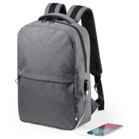 Backpack with padded 15" laptop compartment and 10" tablet compartment, made from RPET, USB connection (power-bank not included), padded back and shoulder straps AIV8157-19