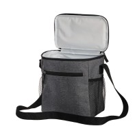 Cooler bag, main compartment and front pocket with zipper, 2 side mesh pockets, carrying handle and adjustable shoulder strap AIV0784-19