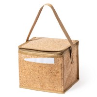 Cork cooler bag, aluminium interior, zipped main compartment, outer pocket AIV8252-16