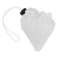 Foldable shopping bag, folded into corner with string and plastic stopper AIV0581-02