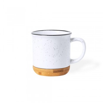 Ceramic mug 330 ml with bamboo detail AIV9935-00