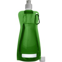 Foldable transparent (excl. -02) sports bottle 420 ml with carabiner AIV6503-06