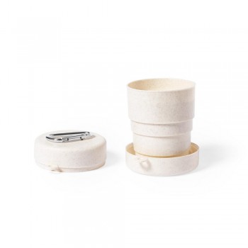 Foldable travel mug 220 ml with carabiner belt clip AIV9393-00