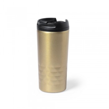 Geometric travel mug 310 ml, stainless steel outside, PP inside, thermal insulation scale: 1 AIV0473-24