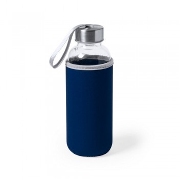 Glass sports bottle 420 ml with pouch AIV0462/A-27