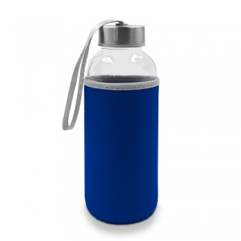 Glass sports bottle 420 ml with pouch AIV0462-04