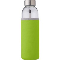 Glass sports bottle 500 ml with pouch, metal lid with handle, only for cold drinks AIV0939-09