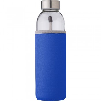 Glass sports bottle 500 ml with pouch, metal lid with handle, only for cold drinks AIV0939-11