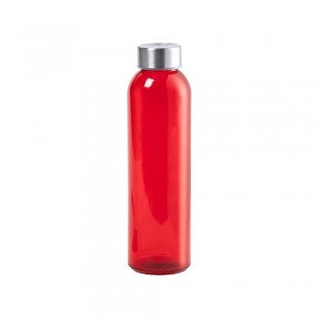 Glass sports bottle 500 ml, transparent finish, stainless steel cap AIV0855-05