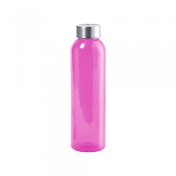 Glass sports bottle 500 ml, transparent finish, stainless steel cap AIV0855-31