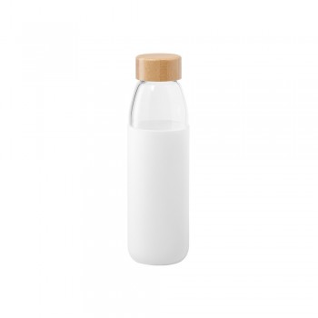 Glass bottle 540 ml with silicone pouch, bamboo lid AIV0981-02