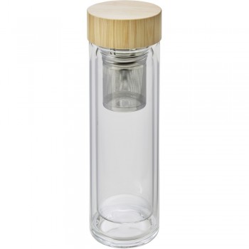 Glass vacuum flask 420 ml with sieve stopping dregs AIV0774-18