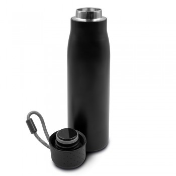 Air Gifts thermo bottle 500 ml with handle, double vacuum walled, stainless steel inside and outside, leakproof lid, matt finish, thermal insulation scale: 4 +leakproof AIV7280-03