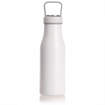 Air Gifts thermo bottle 550 ml with handle, double vacuum walled, stainless steel inside and outside, cap with container (50 ml), packed in gift box, thermal insulation scale: 4 +leakproof AIV0850-02