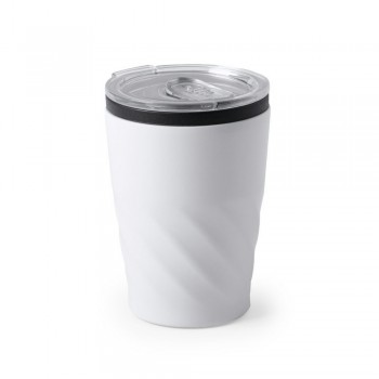 Thermo mug 350 ml with plastic lid, stainless steel double walled AIV0033-02