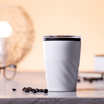 Thermo mug 350 ml with plastic lid, stainless steel double walled AIV0033-02