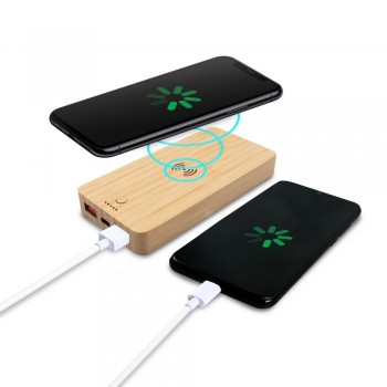 Bamboo wireless power bank 8000 mAh B'RIGHT, wireless charger 15W | Benson