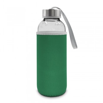 Glass sports bottle 420 ml with pouch AIV0462-06