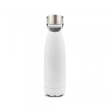 Air Gifts thermo bottle 500 ml with foldable handle, double vacuum walled, stainless steel inside and outside, packed in gift box, shiny finish, thermal insulation scale: 4 +leakproof AIV0843-02