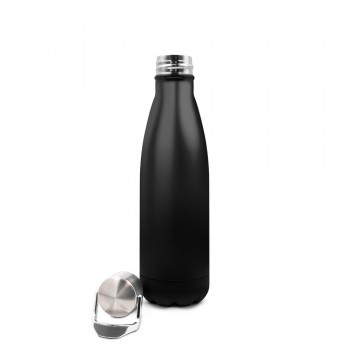 Air Gifts thermo bottle 500 ml with foldable handle, double vacuum walled, stainless steel inside and outside, packed in gift box, shiny finish, thermal insulation scale: 4 +leakproof AIV0843-03