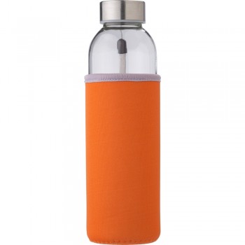 Glass sports bottle 500 ml with pouch, metal lid with handle, only for cold drinks AIV0939-07 Glass sports bottle 500 ml with pouch, metal lid with handle, only for cold drinks AIV0939-07