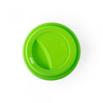 Glass travel mug 350 ml with colourful silicone band and matching silicone lid AIV0987-10 Glass travel mug 350 ml with colourful silicone band and matching silicone lid AIV0987-10