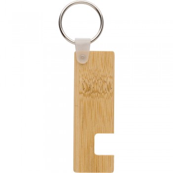 Bamboo keyring, phone stand