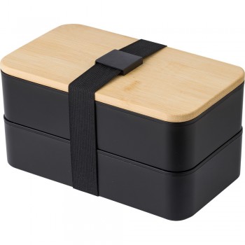 Lunch boxes, 2x400 ml, bamboo lid, cutlery Lunch boxes, 2x400 ml, bamboo lid, cutlery