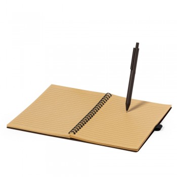 Coffee fibre notebook A5 with ball pen