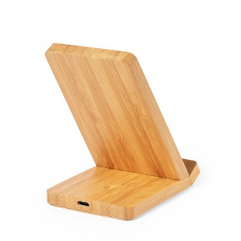 Bamboo wireless charger 15W, phone stand
