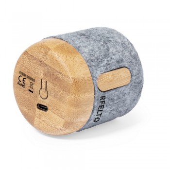 Felt RPET and bamboo wireless speaker 3W