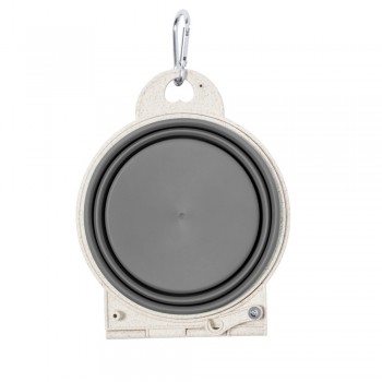 Double bowl for dog with wheat straw elements, foldable, carabiner clip Double bowl for dog with wheat straw elements, foldable, carabiner clip