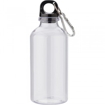 Sports bottle 400 ml with carabiner clip, made of RPET AIV4856-00