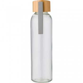 Glass sports bottle 600 ml, bamboo screw and silicone grip AIV4867-16 Glass sports bottle 600 ml, bamboo screw and silicone grip AIV4867-16