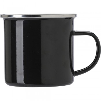 Enamel mug 350 ml with stainless steel edge, packed in cardboard box AIV4875-03 Enamel mug 350 ml with stainless steel edge, packed in cardboard box AIV4875-03