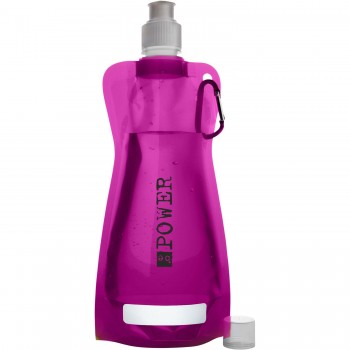Foldable sports bottle 420 ml with carabiner AIV6503-21 Foldable sports bottle 420 ml with carabiner AIV6503-21