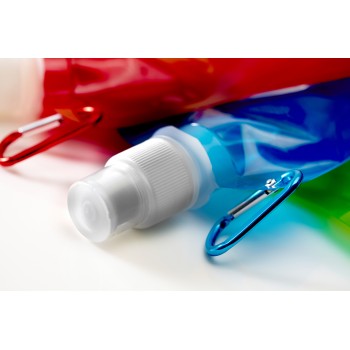 Foldable sports bottle 420 ml with carabiner AIV6503-11 Foldable sports bottle 420 ml with carabiner AIV6503-11