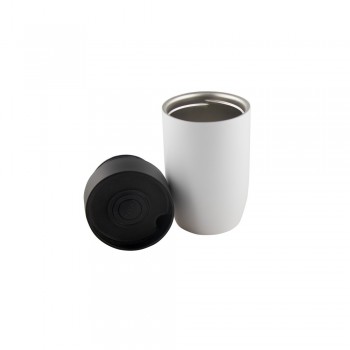 Air Gifts thermo mug 400 ml, copper vacuum insulation, double vacuum walled, stainless steel inside and outside, leakproof plastic lid, easy to use push open/close system, suitable for single hand operation, mat finish, thermal insulation scale: 2 AIV6964