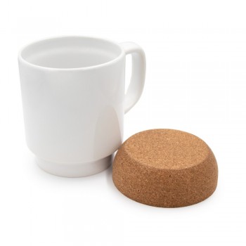 Ceramic mug 370 ml, cork detail | Kate AIV8297-02 Ceramic mug 370 ml, cork detail | Kate AIV8297-02