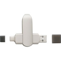 Metāla USB zibatmiņa 64 GB, sudraba krāsā