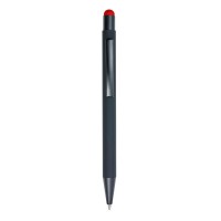 Ball pen, touch pen with rubber finishing, the surface colour after engraving matches the rubber tip colour AIV1907-05